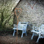 Rusty metal Climbing Rose Heart. Garden flower sculpture image 2