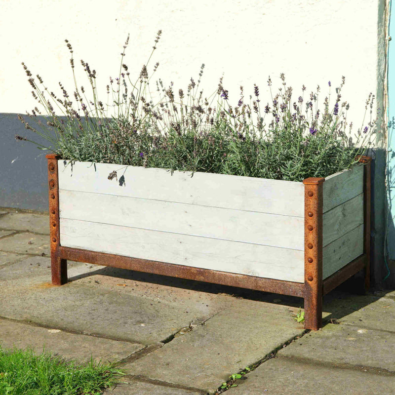 Rusty metal planter