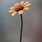 Large rusty metal Chamomile. Garden art flower sculpture image 1