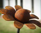 Large rusty metal Chamomile. Garden art flower sculpture image 2