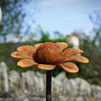 Large rusty metal Chamomile. Garden art flower sculpture image 4
